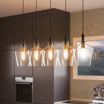 Quoizel June Linear Chandelier, Earth Black