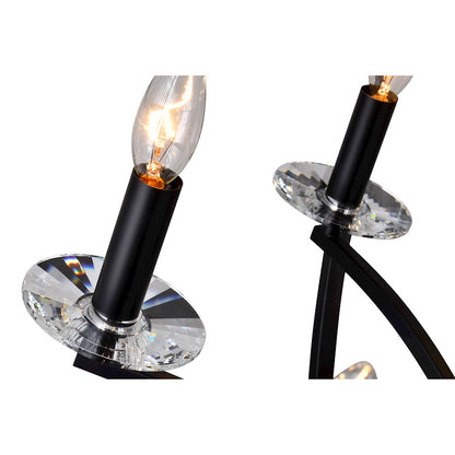 12 Light Chandelier, Black