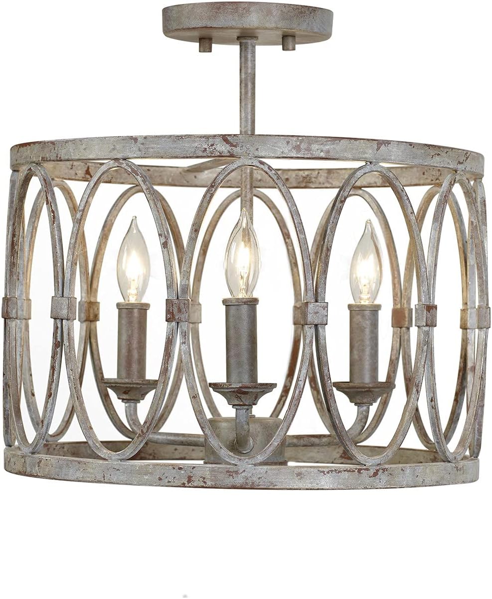 Visual Comfort Studio Patrice 3 Light Semi Flush Mount, Deep Abyss