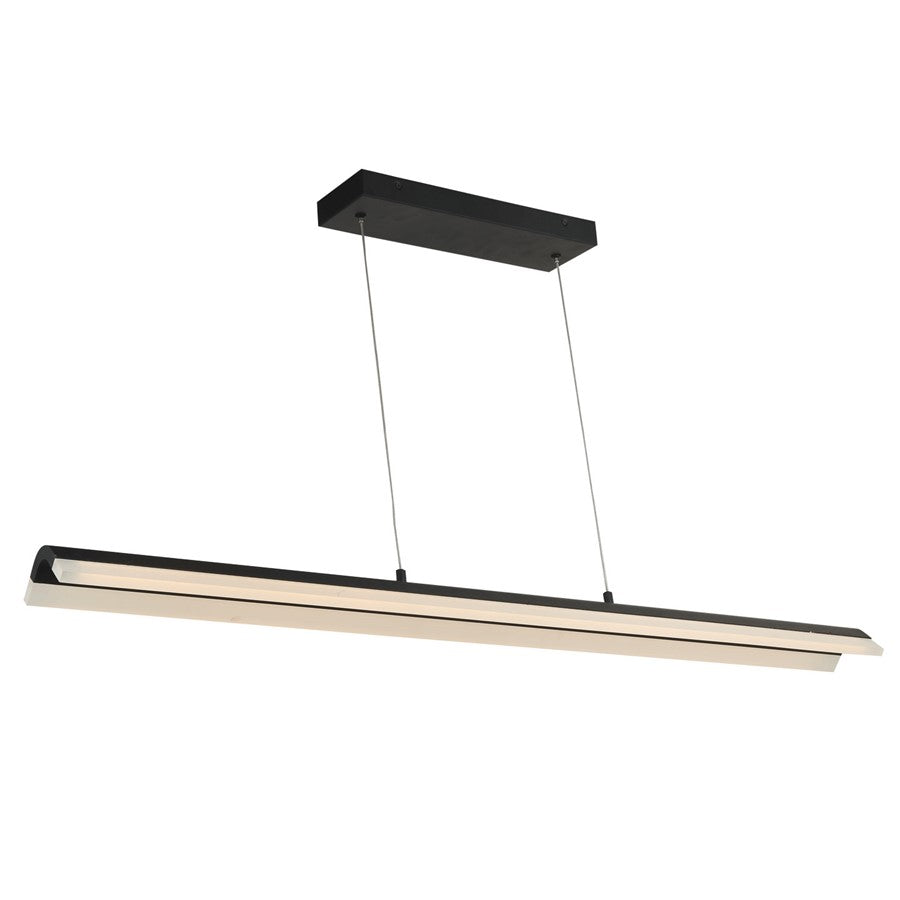 Abra Lighting Eros 2 Light Curved Acrylic Twin Bar Pendant, Black