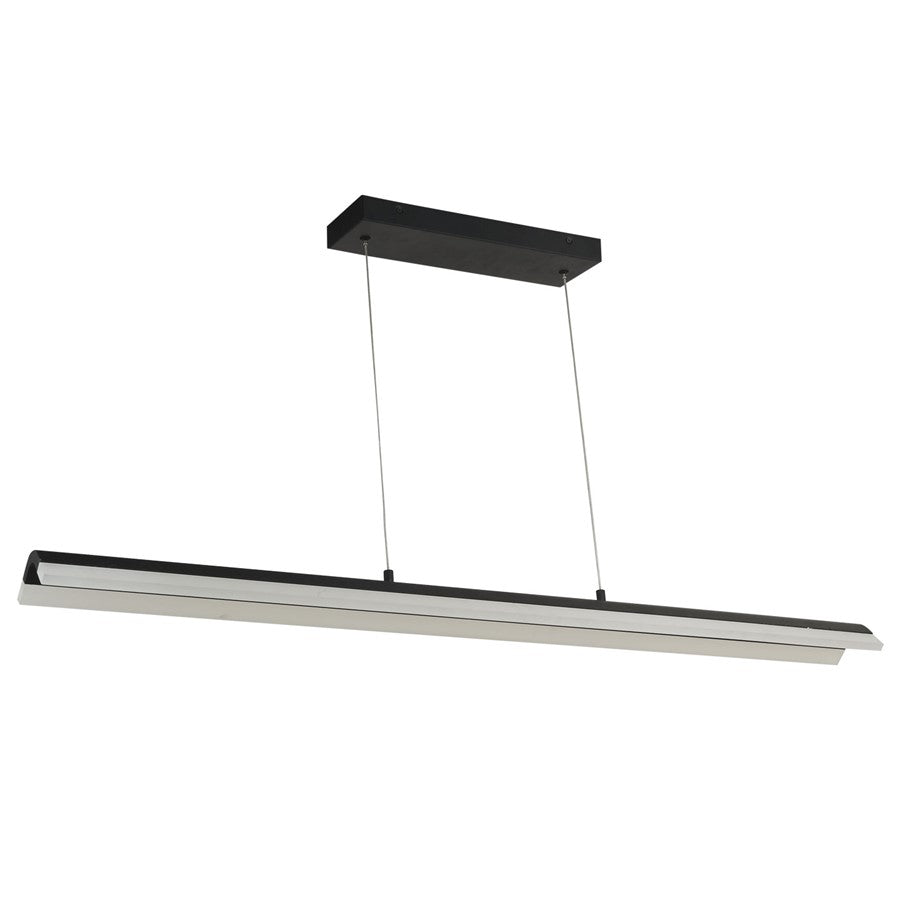 Abra Lighting Eros 2 Light Curved Acrylic Twin Bar Pendant, Black