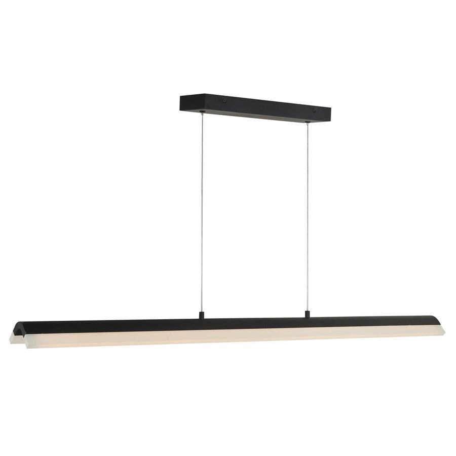 Abra Lighting Eros 2 Light Curved Acrylic Twin Bar Pendant, Black