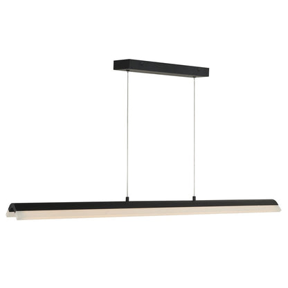 Abra Lighting Eros 2 Light Curved Acrylic Twin Bar Pendant, Black