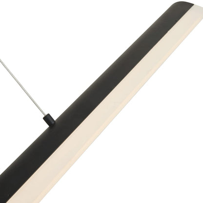 Abra Lighting Eros 2 Light Curved Acrylic Twin Bar Pendant, Black