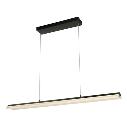 Abra Lighting Eros 2 Light Curved Acrylic Twin Bar Pendant, Black