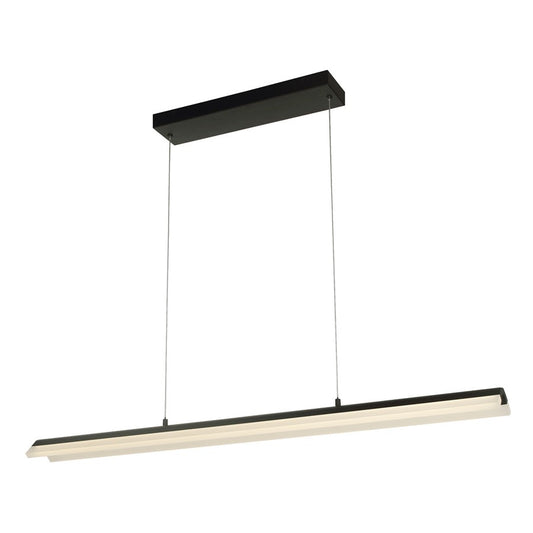 Abra Lighting Eros 2 Light Curved Acrylic Twin Bar Pendant, Black