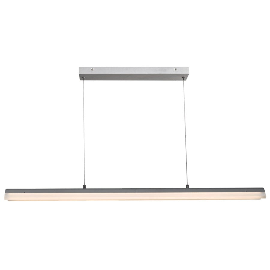 Abra Lighting Eros 2 Light Curved Acrylic Twin Bar Pendant, Silver