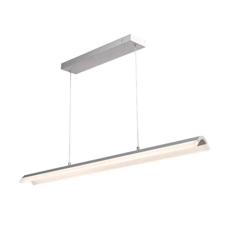 Abra Lighting Eros 2 Light Curved Acrylic Twin Bar Pendant, Silver