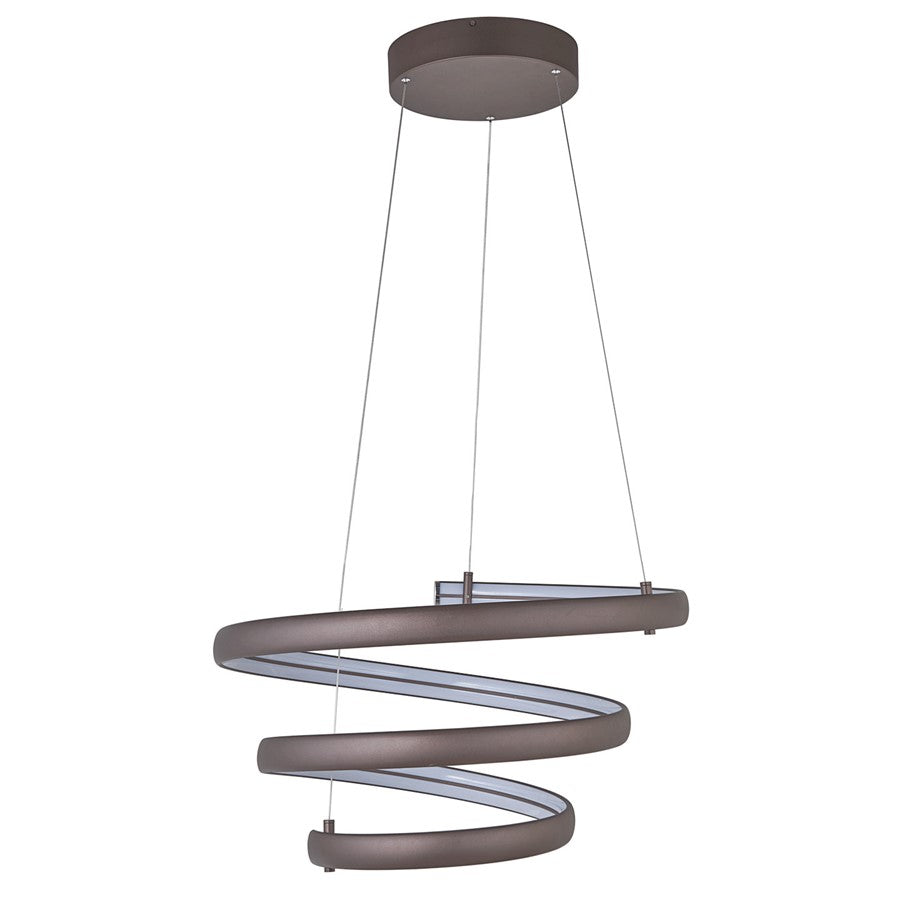 Abra Lighting Sling 1 Light Oval Spring Pendant, Bronze