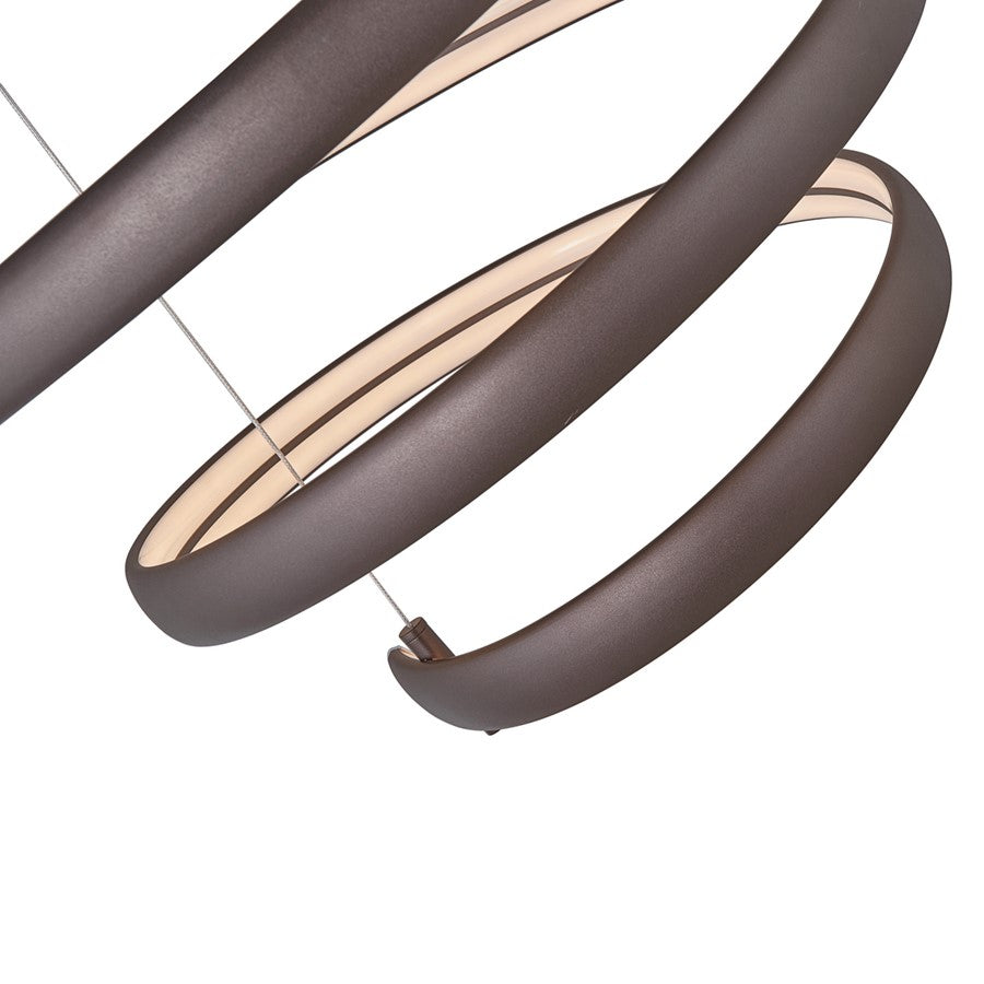 Abra Lighting Sling 1 Light Oval Spring Pendant, Bronze