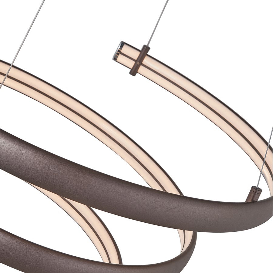 Abra Lighting Sling 1 Light Oval Spring Pendant, Bronze