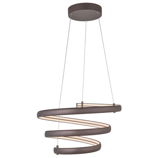 Abra Lighting Sling 1 Light Oval Spring Pendant, Bronze