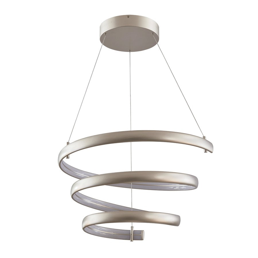 Abra Lighting Sling 1 Light Oval Spring Pendant, Titanium Silver