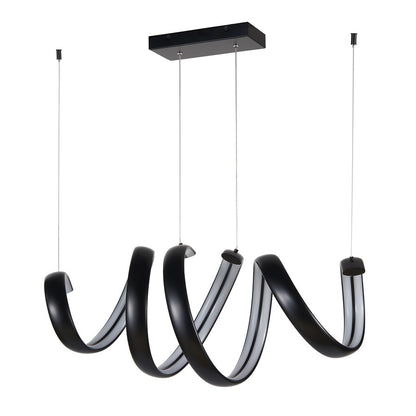 Abra Lighting Sling 2 Light Linear Spring Pendant, Black