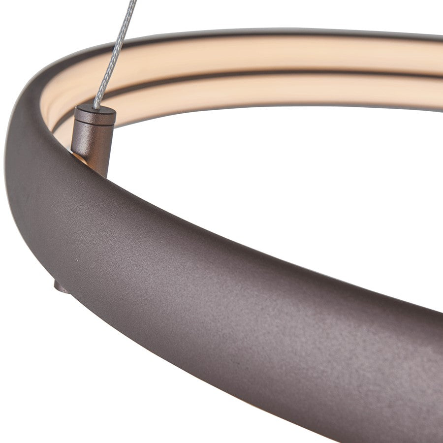 Abra Lighting Sling 1 Light Small Dual LED Ring Pendant, Bronze