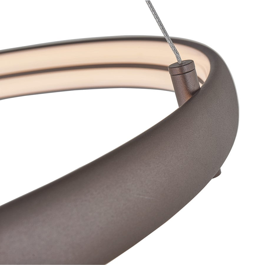 Abra Lighting Sling 1 Light Small Dual LED Ring Pendant, Bronze