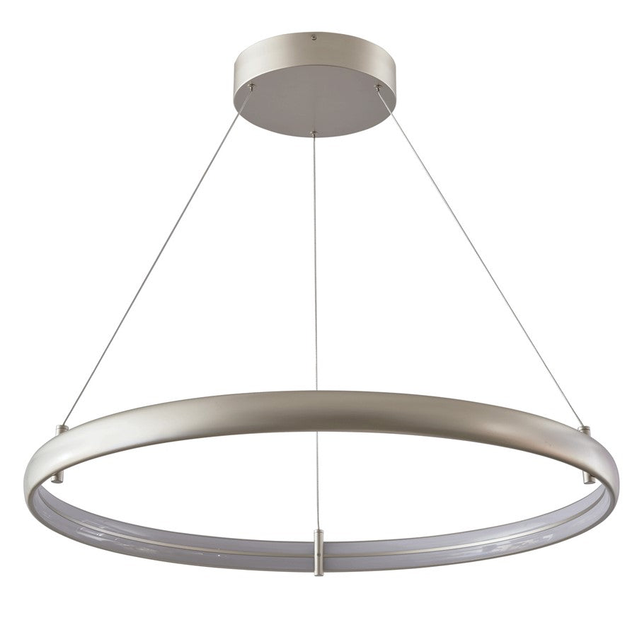 Abra Lighting Sling 1 Light Medium Dual LED Ring Pendant, Silver