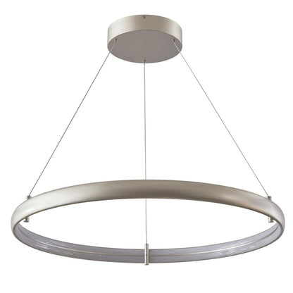 Abra Lighting Sling 1 Light Medium Dual LED Ring Pendant, Silver
