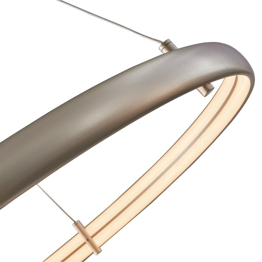 Abra Lighting Sling 1 Light XLarge Dual LED Ring Pendant, Silver