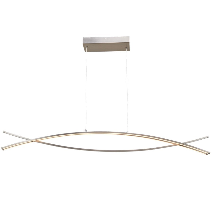 Abra Lighting Wishbone 3Lt Crossed Frame Pendant, Nickel - 10016PN-BN-WISHBONE