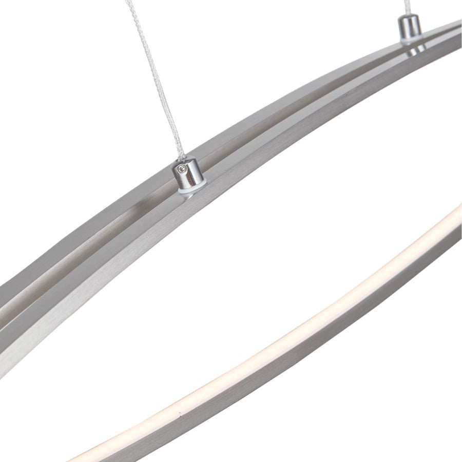 Abra Lighting Wishbone 3 Light Crossed Frame Pendant, Nickel