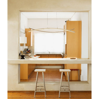 Abra Lighting ORB 1 Light Linear Bar Pendant/Opal Orb, Aluminum