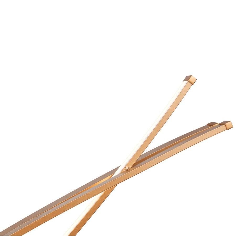 Abra Lighting Wishbone 3 Light Crossed Frame Pendant, Gold