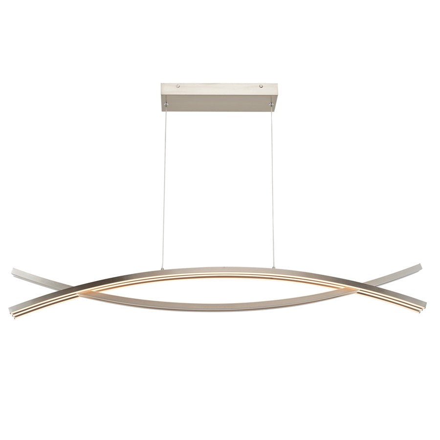 Abra Lighting Wishbone 5Lt Crossed Frame Pendant, Nickel - 10017PN-BN-WISHBONE