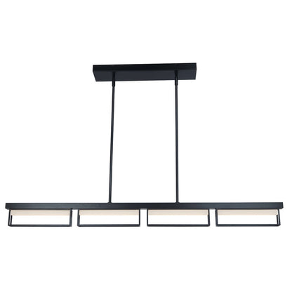 Abra Lighting Pane 4Lt Framed Pendant/Frosted Diffuser, Black - 10019PN-MB-PANE