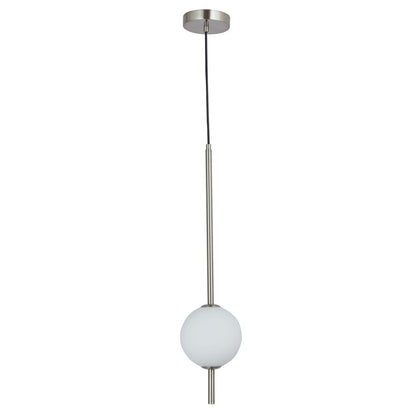 Abra Lighting Baton 1 Light Orb Pendant, Nickel