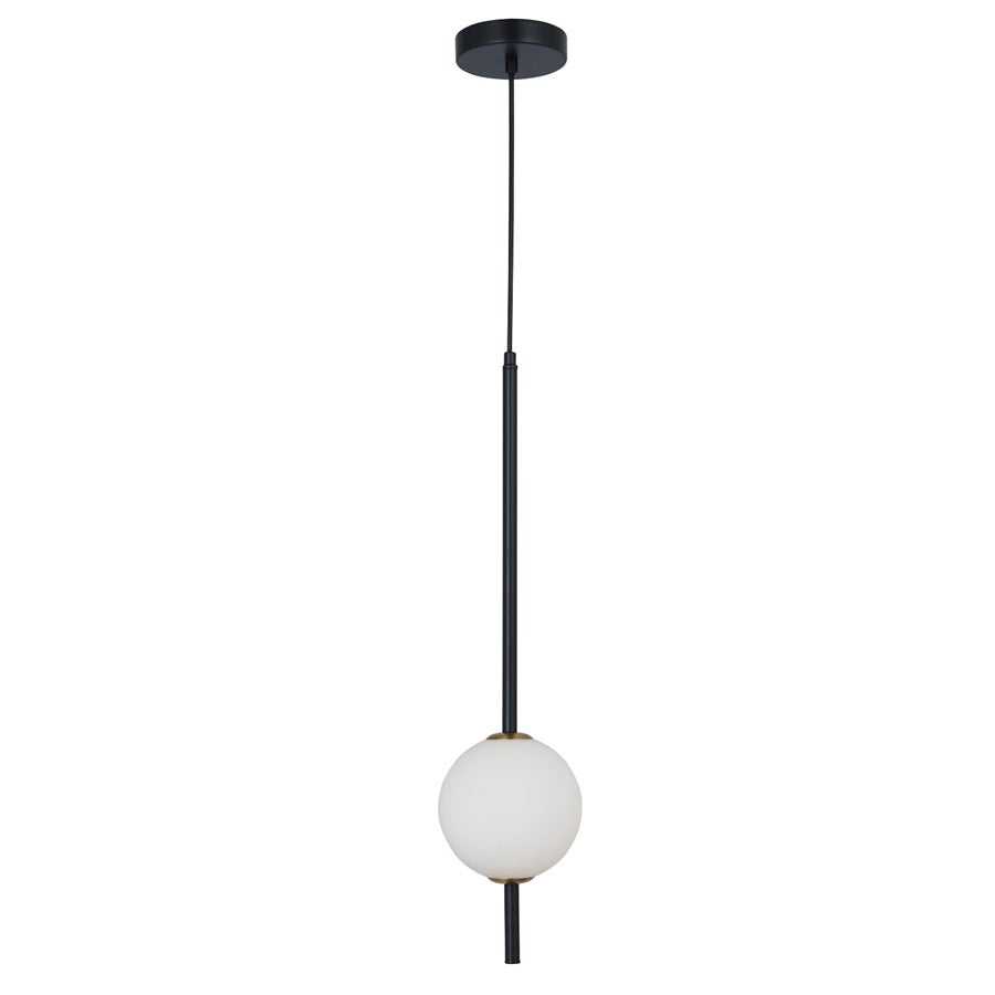 Abra Lighting Baton 1 Light 1-Light Orb Pendant, Matte Black - 10020PN-MB-BATON