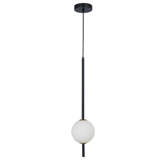 Abra Lighting Baton 1 Light 1-Light Orb Pendant, Matte Black - 10020PN-MB-BATON