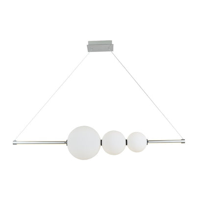 Abra Lighting ORB 1Lt Linear Bar Pendant/3 Orbs, Chrome/Opal - 10026PN-CHOPL-ORB