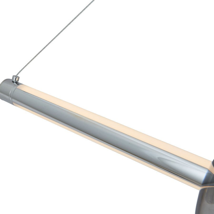 Abra Lighting ORB 1 Light Linear Bar Pendant/3 Orb, Chrome/Smoke