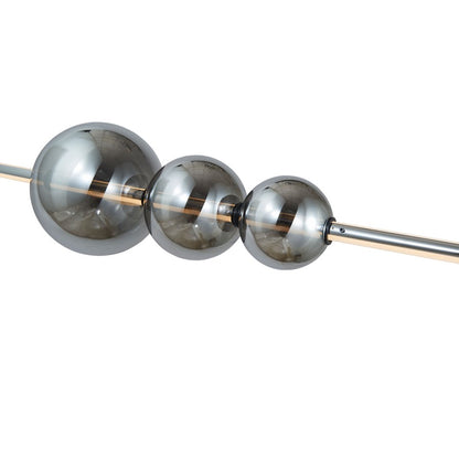 Abra Lighting ORB 1 Light Linear Bar Pendant/3 Orb, Chrome/Smoke