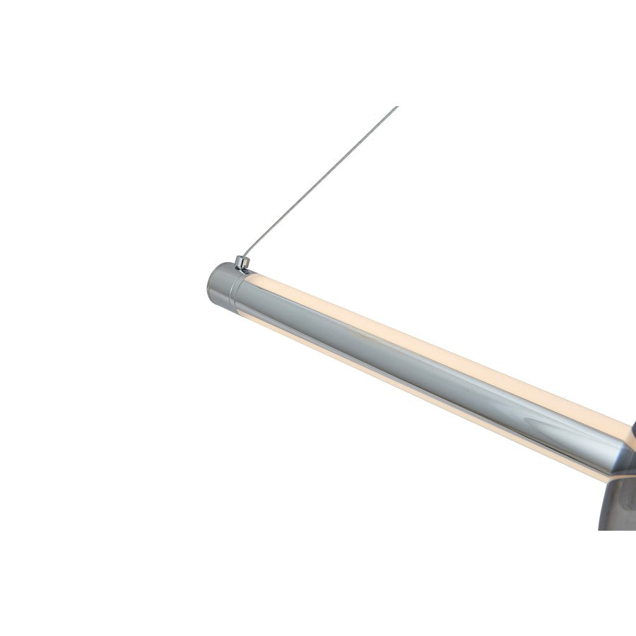 Abra Lighting ORB 1 Light Linear Bar Pendant/3 Orb, Chrome/Smoke