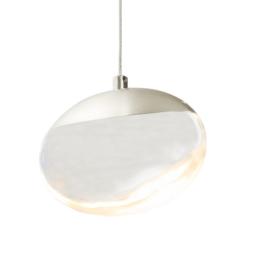 Abra Lighting Athena 1 Light Teardrop Pendant/120" Cord, Nickel