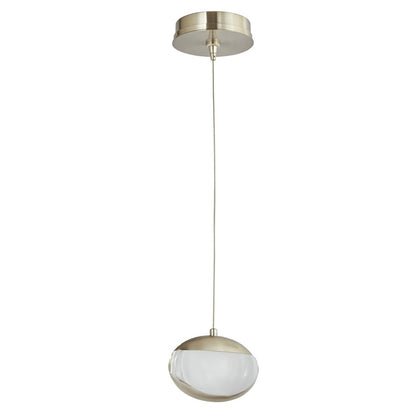 Abra Lighting Athena 1Lt Teardrop Pendant, Nickel - 10061PN-BN-ATHENA
