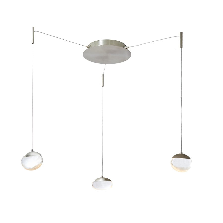 Abra Lighting Athena 3 Light Octopus Pendant/Teardrop, Nickel