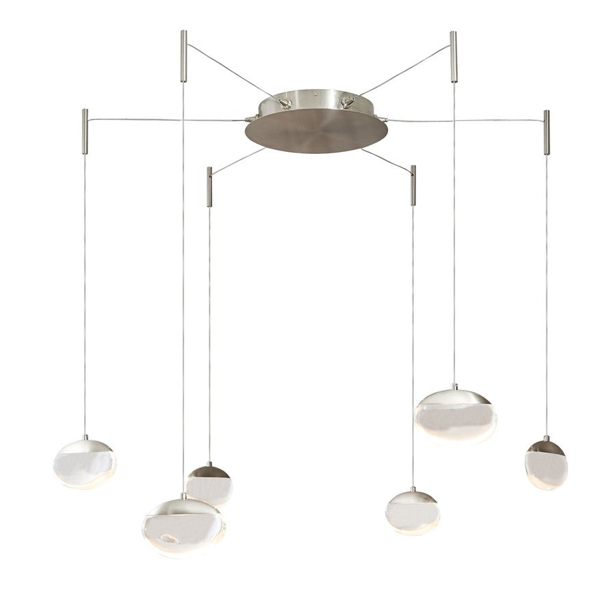 Abra Lighting Athena 6Lt Octopus Pendant/Teardrop, Nickel - 10063PN-BN-ATHENA