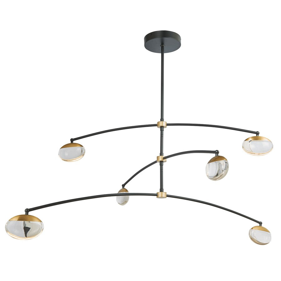 Abra Lighting Athena 6Lt Teardrop Cylinder Pendant, BK/BS - 10067PN-MB-BB-ATHENA