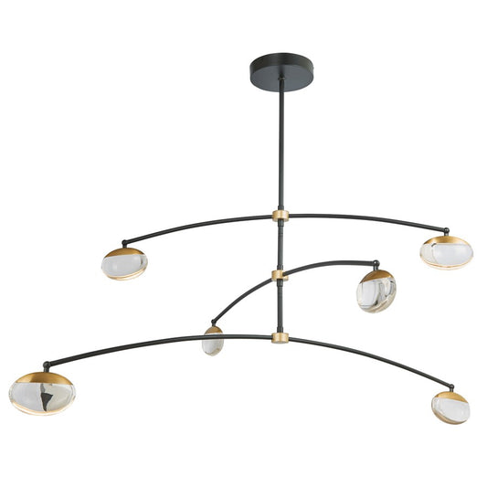 Abra Lighting Athena 6Lt Teardrop Cylinder Pendant, BK/BS - 10067PN-MB-BB-ATHENA