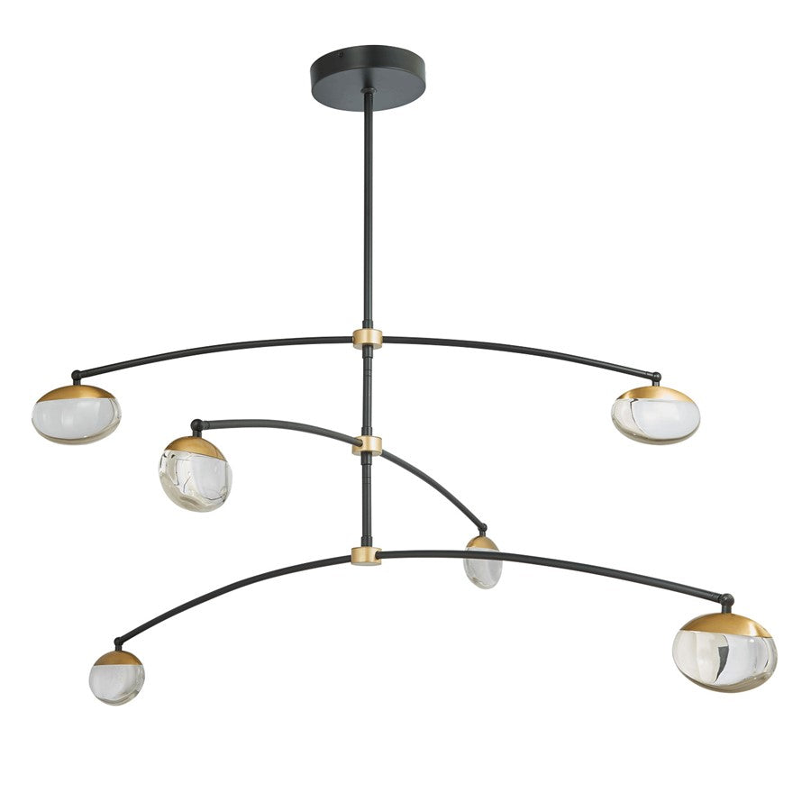 Abra Lighting Athena 6 Light Teardrop Cylinder Pendant, BK/BS