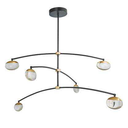 Abra Lighting Athena 6 Light Teardrop Cylinder Pendant, BK/BS