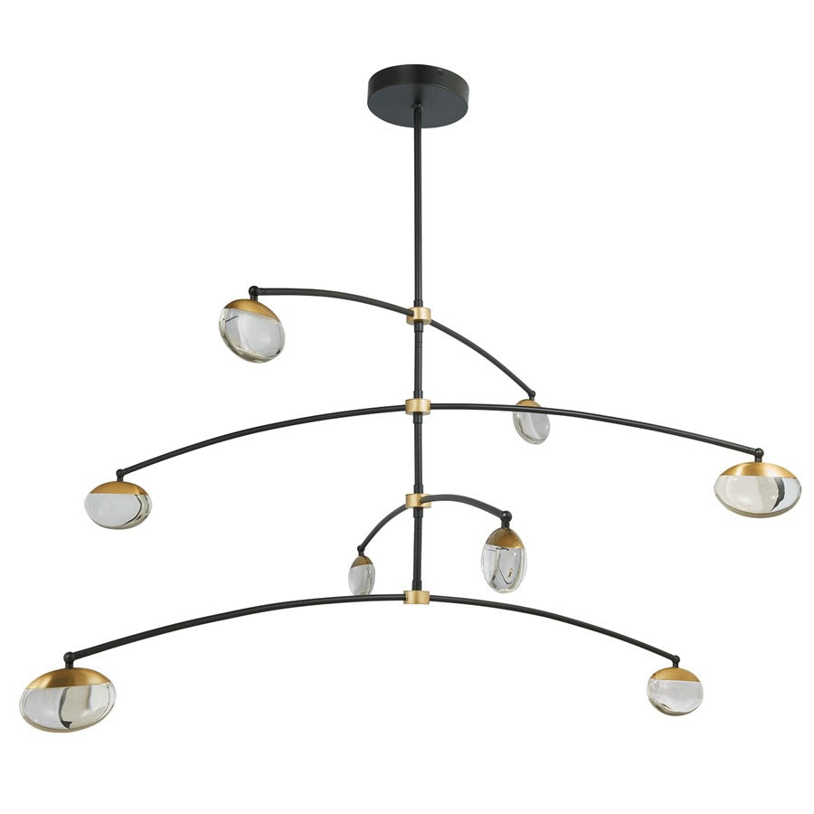 Abra Lighting Athena 8Lt Teardrop Cylinder Pendant, BK/BS - 10068PN-MB-BB-ATHENA