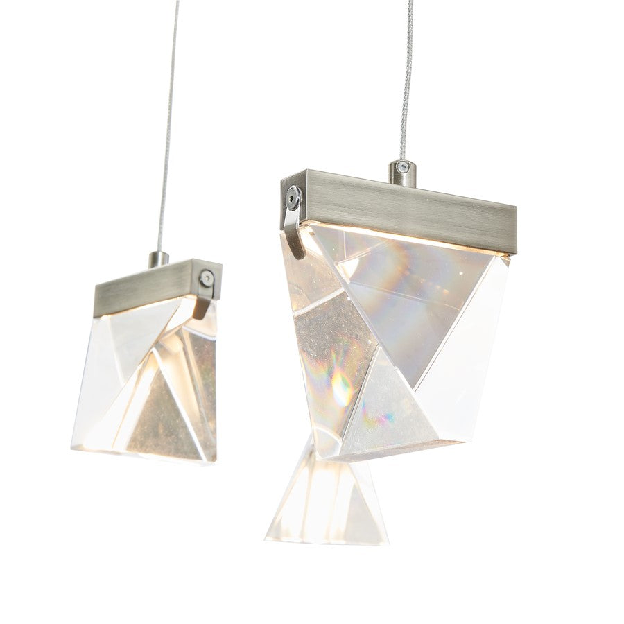 Abra Lighting Atlas 1 Light Diamond Pendant/120" Cord, Nickel