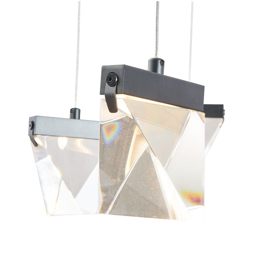 Abra Lighting Atlas 1 Light Diamond Pendant/120" Cord, Black
