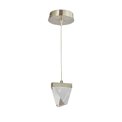 Abra Lighting Atlas 1 Light Diamond Pendant/Canopy/Driver, Nickel