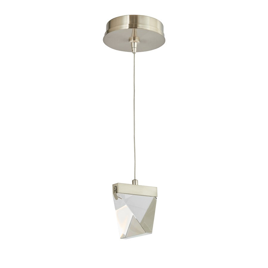 Abra Lighting Atlas 1 Light Diamond Pendant/Canopy/Driver, Nickel