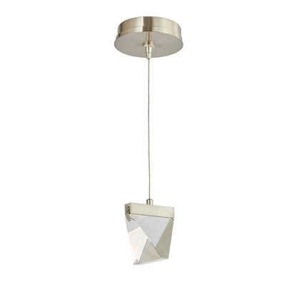 Abra Lighting Atlas 1 Light Diamond Pendant/Canopy/Driver, Nickel